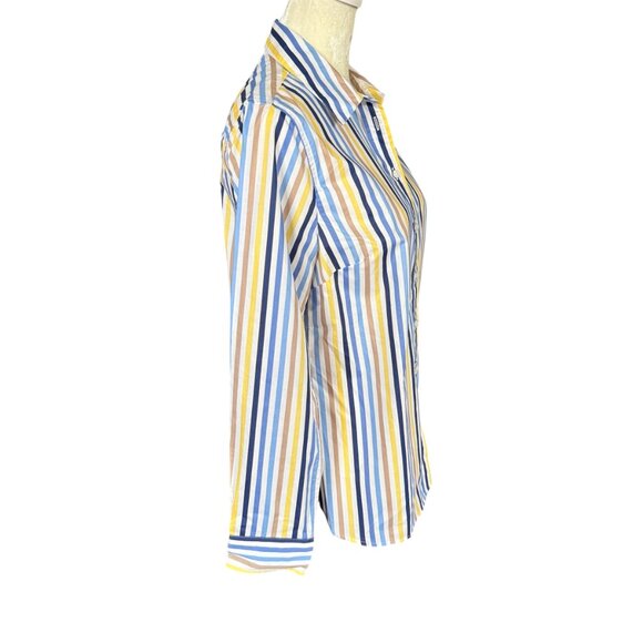 Talbots PS multicolored striped collared long sleeve button down shirt - Picture 3 of 9
